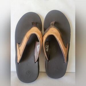 MEN'S REEF TAN LEATHER SANDALS (sz‎ 9)